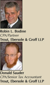 Robin L. Bodine, CPA/Partner and Donald Sauder, CPA/Senior Tax Accountant